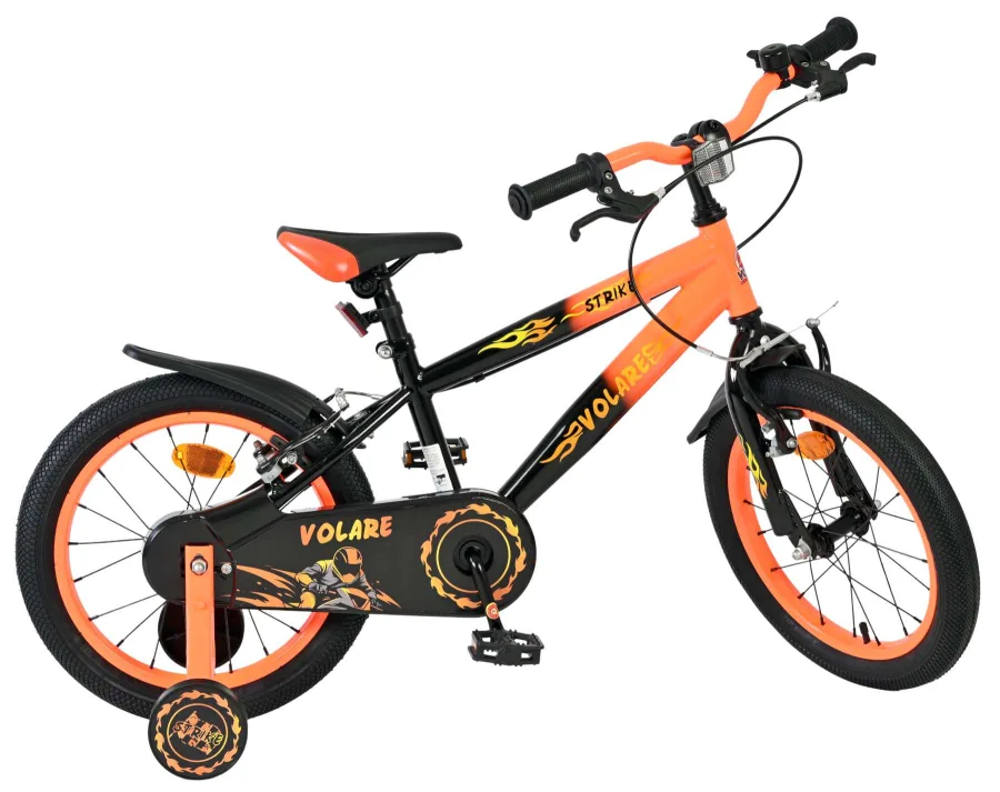 Volare Strike Kinderfiets – Jongens – 16 inch – Zwart Oranje – Twee Handremmen — foto 11