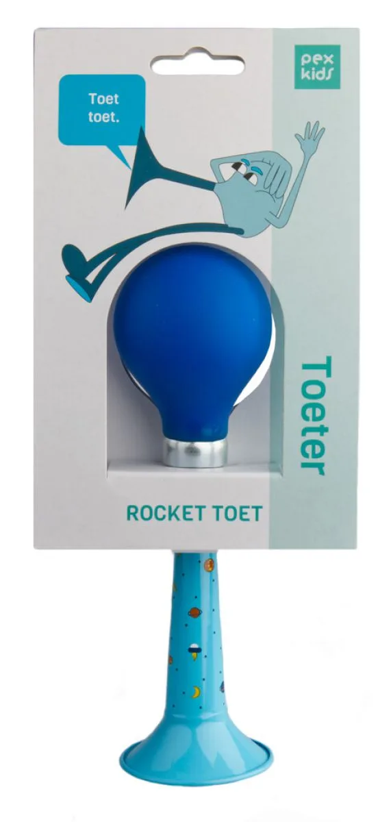 Fietstoeter recht PexKids Rocket – blauw met blauwe bol — foto 5