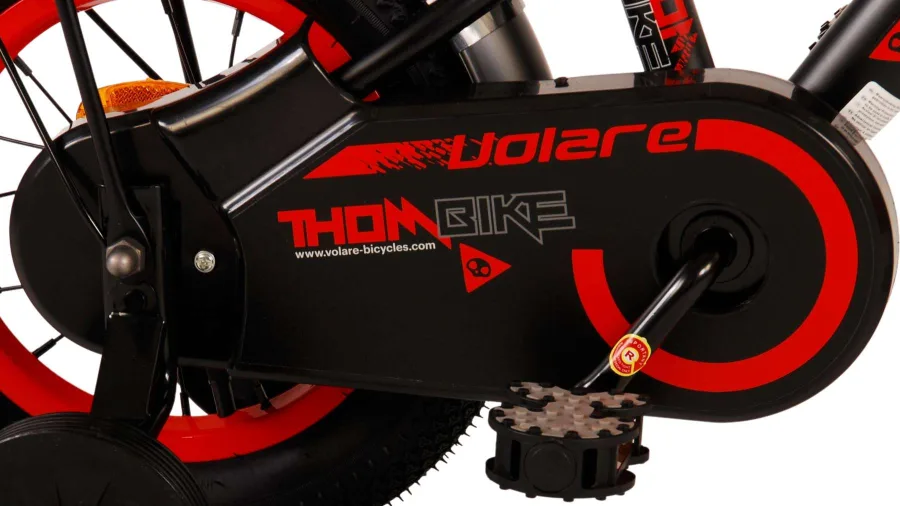 Volare Thombike Kinderfiets – Jongens – 12 inch – Zwart Rood — foto 13