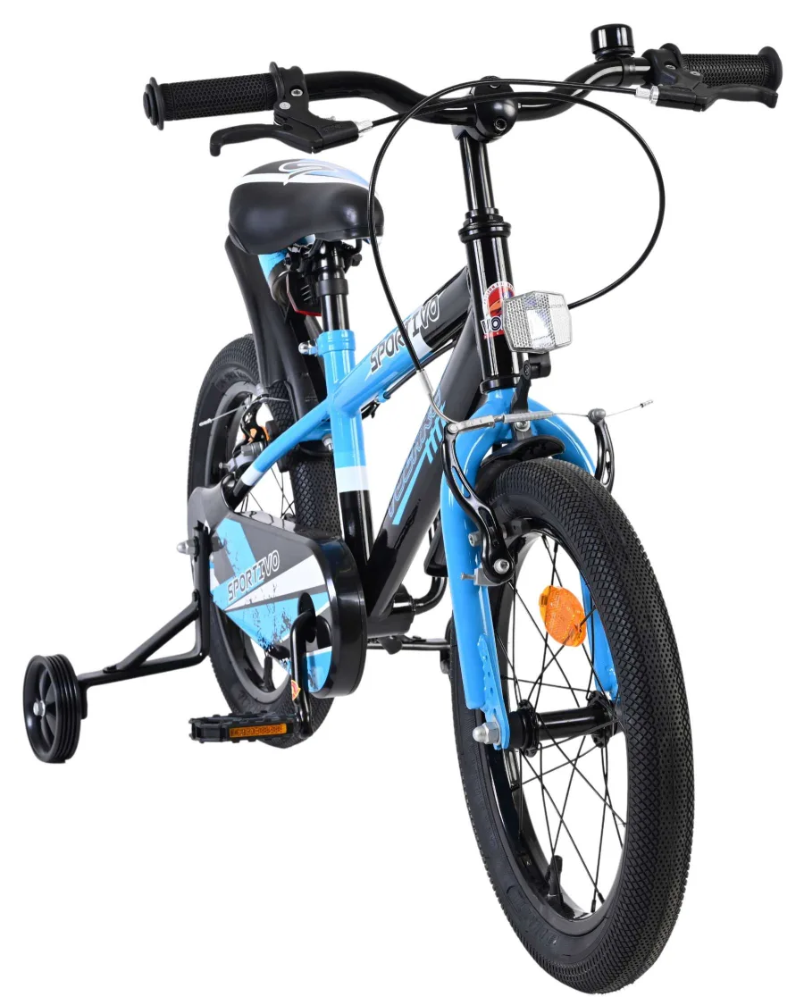 Volare Sportivo Kinderfiets – Jongens – 16 inch – Blauw Zwart – Twee Handremmen — foto 8