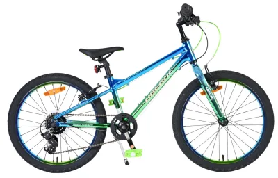 Volare Chrome Kinderfiets - Jongens - 20 inch - Blauw Groen - 6 versnellingen - Twee handremmen