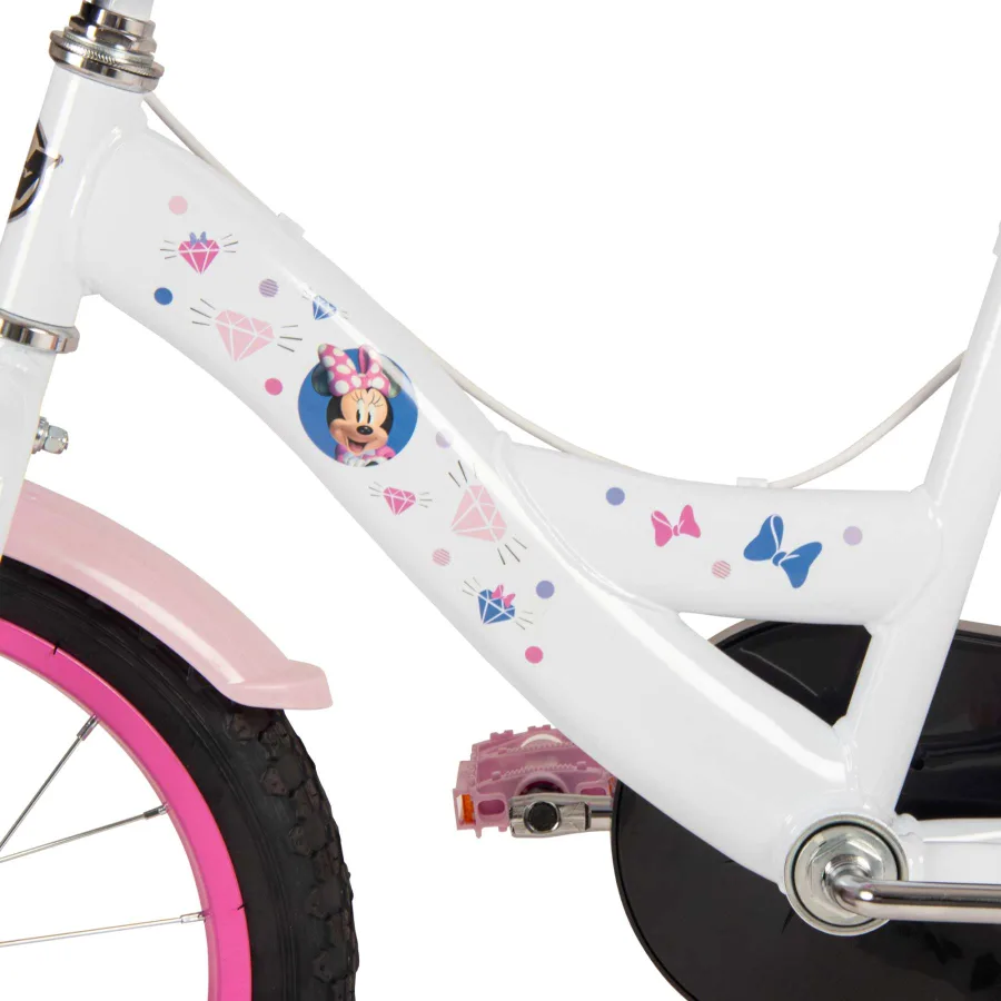 Disney Minnie Kinderfiets - Meisjes - 16 inch - Wit Roze - Twee handremmen — foto 7