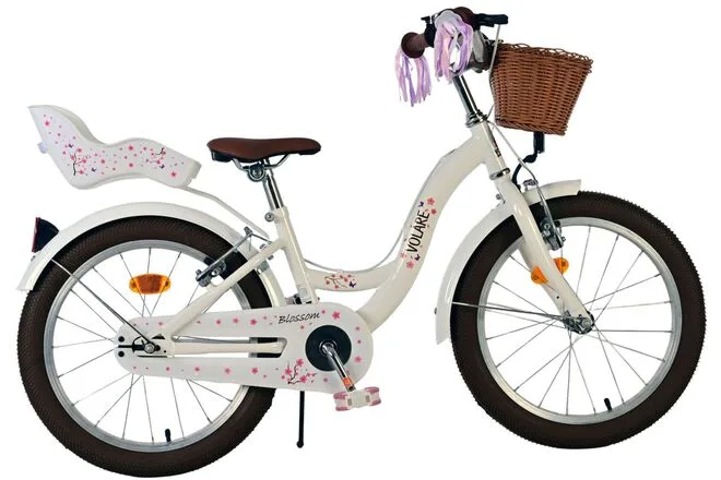 Volare Blossom Kinderfiets – Meisjes – 18 inch – Wit – Twee handremmen