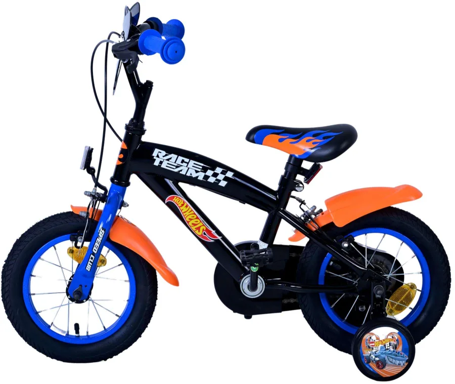 Hot Wheels Kinderfiets – Jongens – 12 inch – Zwart Oranje Blauw – Twee handremmen — foto 10