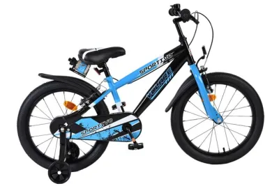 Volare Sportivo Kinderfiets – Jongens – 18 inch – Blauw Zwart – Twee Handremmen