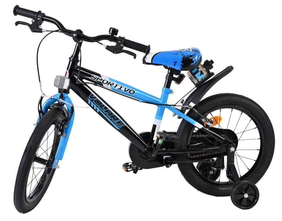 Volare Sportivo Kinderfiets – Jongens – 16 inch – Blauw Zwart – Twee Handremmen — foto 7
