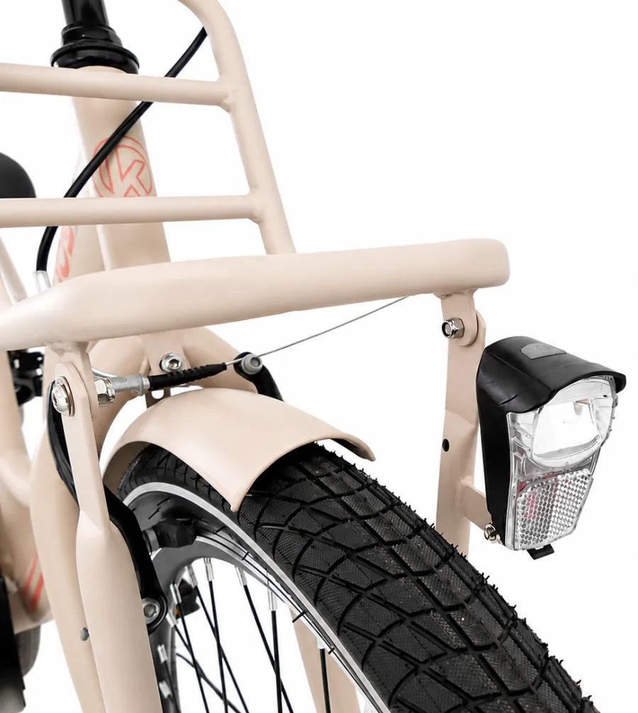 Kinderfiets Kyoso Blossom Mocha 24 inch remnaaf mat taupe roze — foto 11