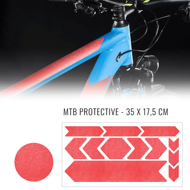Fiets frame bescherming stickerset neon rood — foto 5