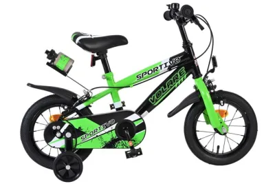 Volare Sportivo Kinderfiets – Jongens – 12 inch – Groen Zwart – Twee Handremmen
