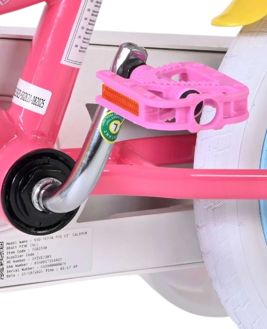 Peppa Pig Kinderfiets – Meisjes – 12 inch – Roze – Twee handremmen — foto 11