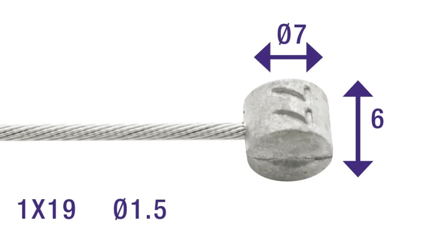 Brake inner cable Stainless steel 2250 mm ø 1,5 mm 100 pieces — foto 4