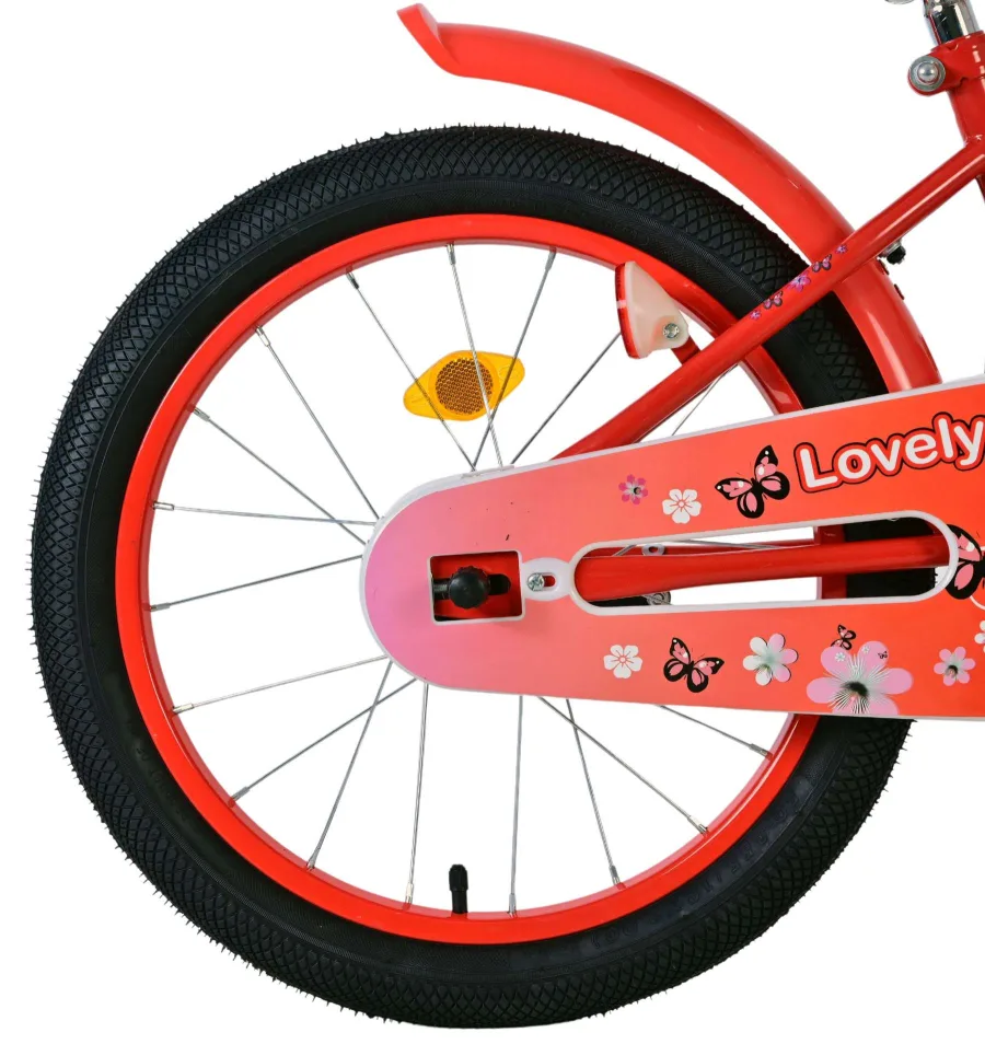 Volare Lovely Kinderfiets – Meisjes – 18 inch – Rood Wit — foto 2