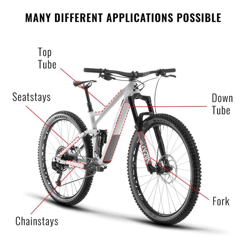 Fiets frame bescherming stickerset neon geel — foto 6
