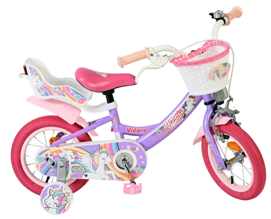 Volare Unicorn Kinderfiets – Meisjes – 12 inch – Paars — foto 11