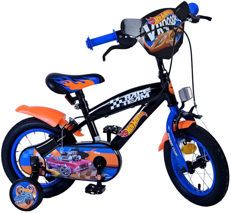 Hot Wheels Kinderfiets – Jongens – 12 inch – Zwart Oranje Blauw – Twee handremmen — foto 2