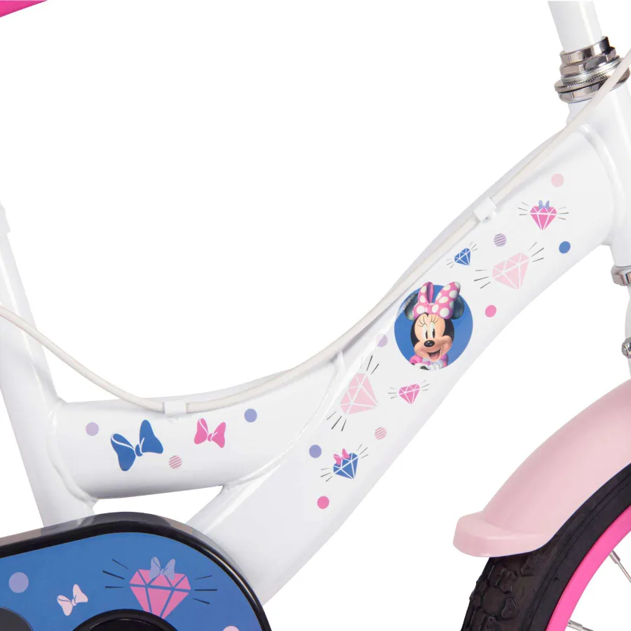 Disney Minnie Kinderfiets - Meisjes - 16 inch - Wit Roze - Twee handremmen — foto 2