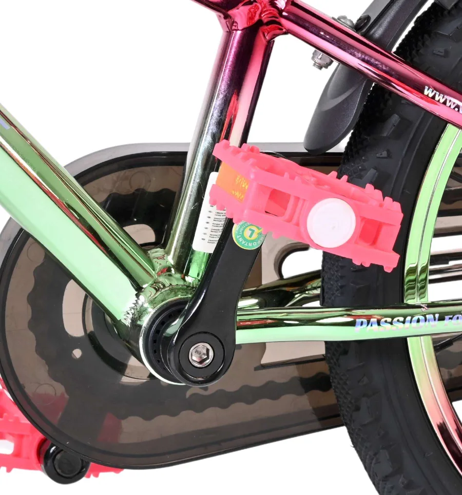 Volare Chrome Kinderfiets – Uni – 16 inch – Roze/Groen — foto 10