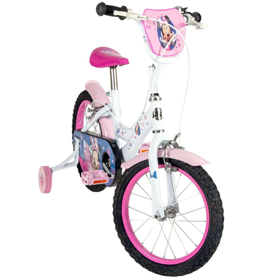Disney Minnie Kinderfiets - Meisjes - 16 inch - Wit Roze - Twee handremmen — foto 9