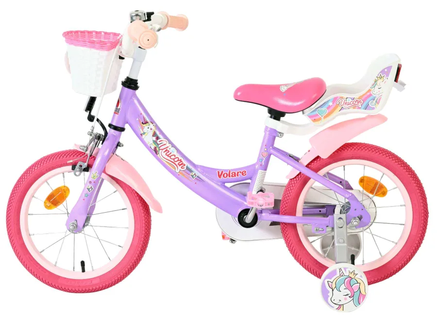 Volare Unicorn Kinderfiets – Meisjes – 14 inch – Paars — foto 8