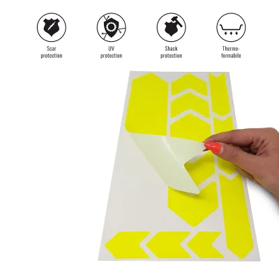 Fiets frame bescherming stickerset neon geel