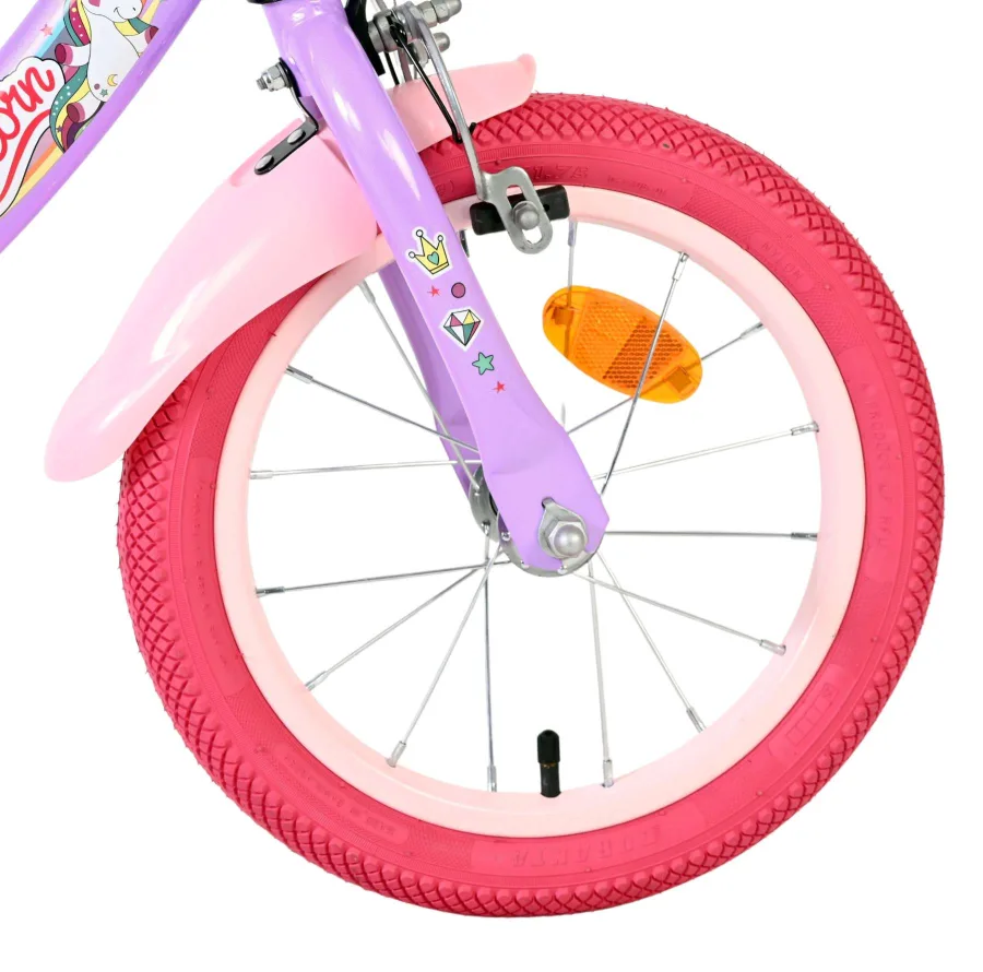 Volare Unicorn Kinderfiets – Meisjes – 14 inch – Paars — foto 3