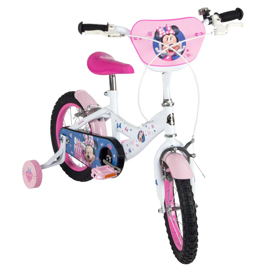 Disney Minnie Kinderfiets - Meisjes - 14 inch - Wit Roze - Twee handremmen — foto 7