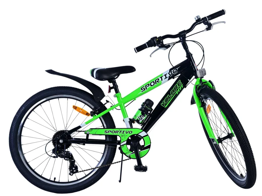 Volare Sportivo Kinderfiets – Jongens – 24 inch – 7 Speed – Zwart Groen — foto 12