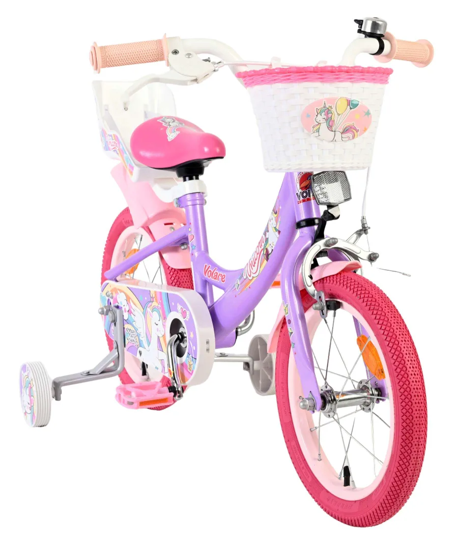 Volare Unicorn Kinderfiets – Meisjes – 14 inch – Paars — foto 6