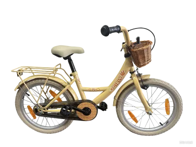 Kinderfiets Bikefun Girly 18 inch - met mandje en remnaaf - Goud