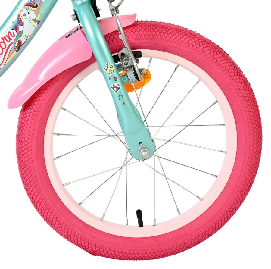 Volare Unicorn Kinderfiets – Meisjes – 16 inch – Groen — foto 3