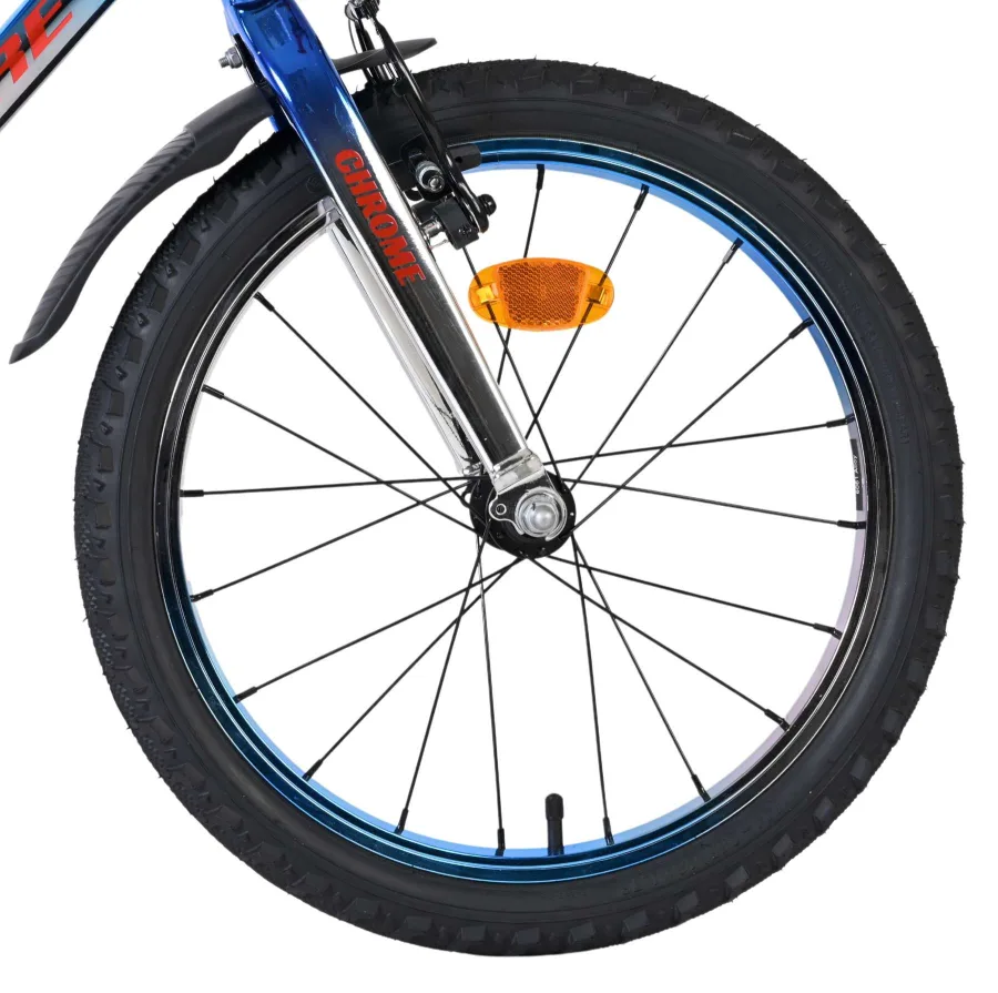 Volare Chrome Kinderfiets - Jongens - 18 inch - Blauw Zilver — foto 3