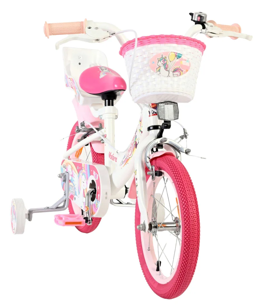 Volare Unicorn Children's bike – Girls – 14 inch – White – Two hand brakes — foto 6
