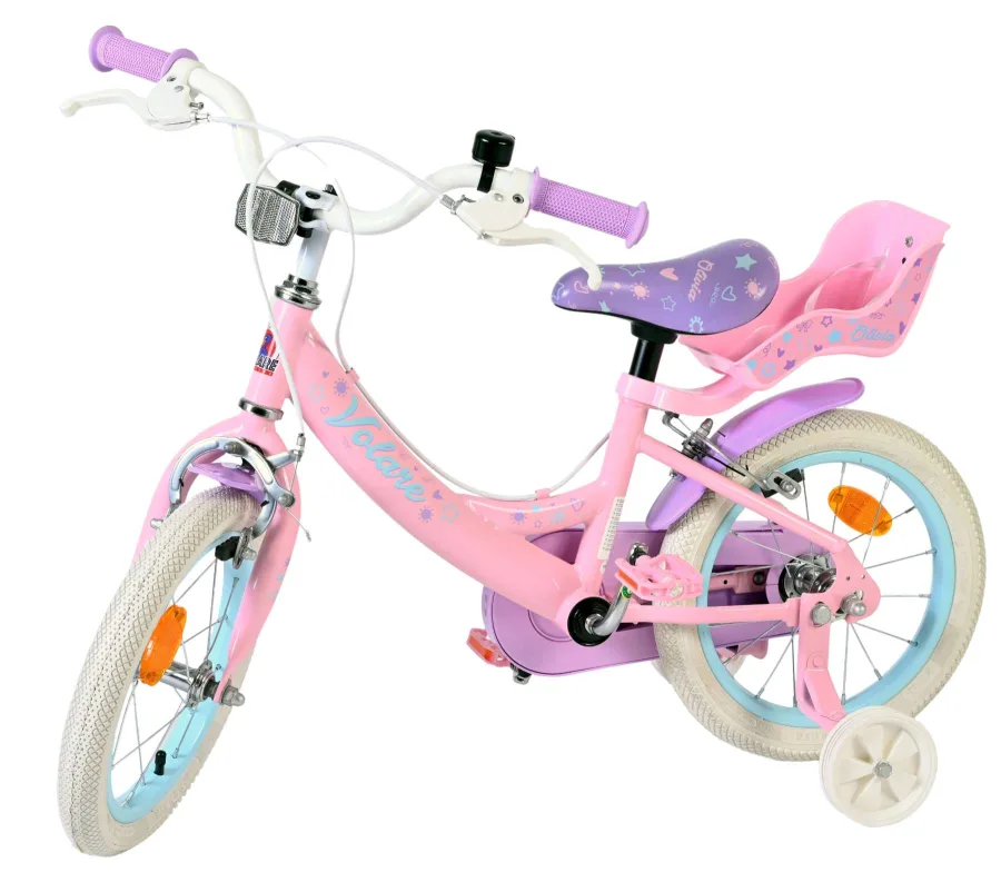 Volare Olivia Kinderfiets – Meisjes – 14 inch – Roze – Twee Handremmen — foto 9