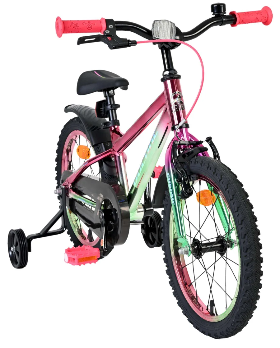 Volare Chrome Kinderfiets – Uni – 16 inch – Roze/Groen — foto 6