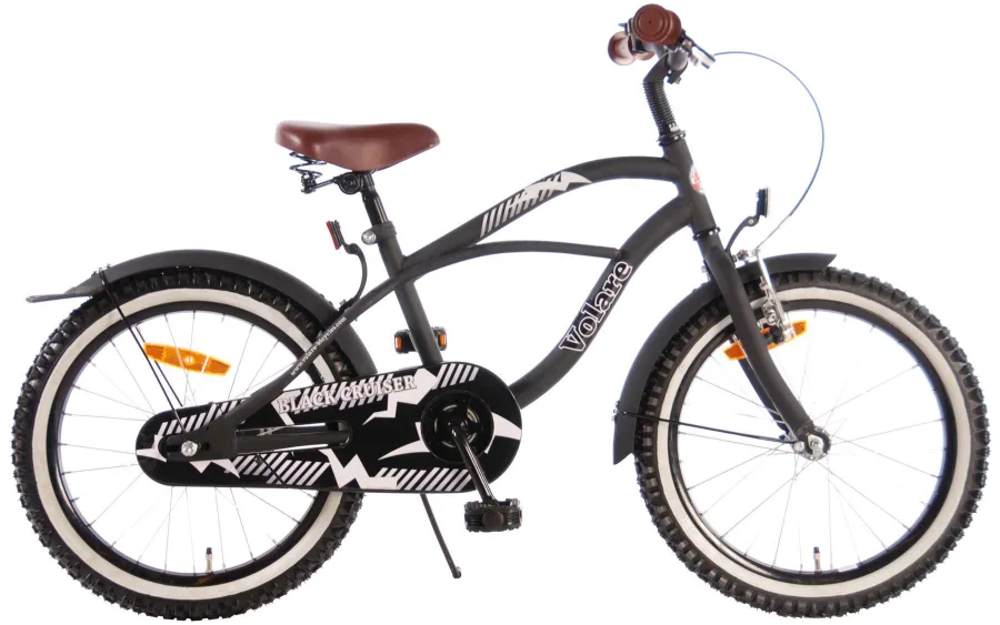 Volare Black Cruiser Kinderfiets – Jongens – 18 inch – Zwart – 95% afgemonteerd