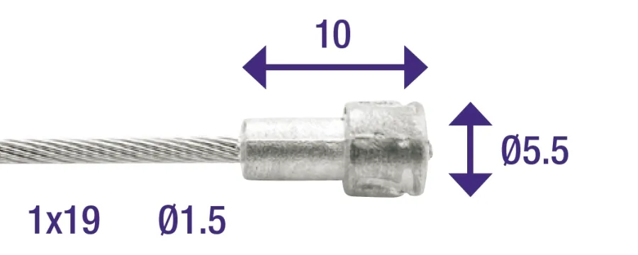 Rem binnenkabel RVS 2000 mm ø 1,5 mm 100 stuks — foto 5