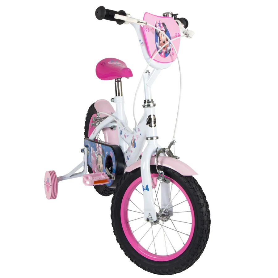 Disney Minnie Kinderfiets - Meisjes - 14 inch - Wit Roze - Twee handremmen — foto 8