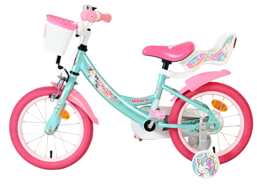 Volare Unicorn Kinderfiets – Meisjes – 14 inch – Groen — foto 8