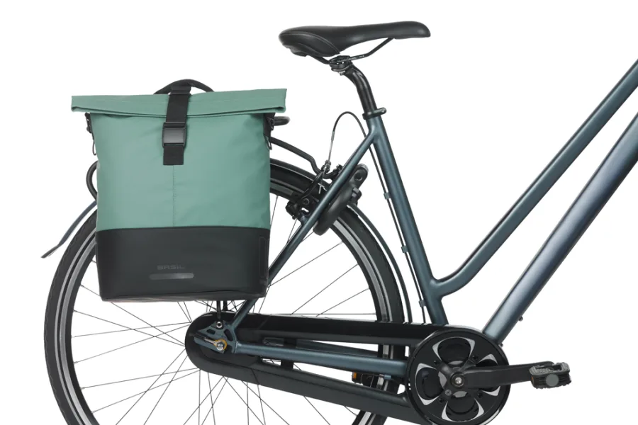 Dubbele fietstas Basil Cove MIK 28-32L groen/zwart — foto 10