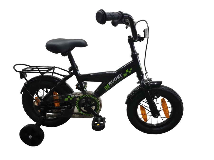 Children's bike Bikefun Boost 12 inch - with training wheels and coaster brake - Black