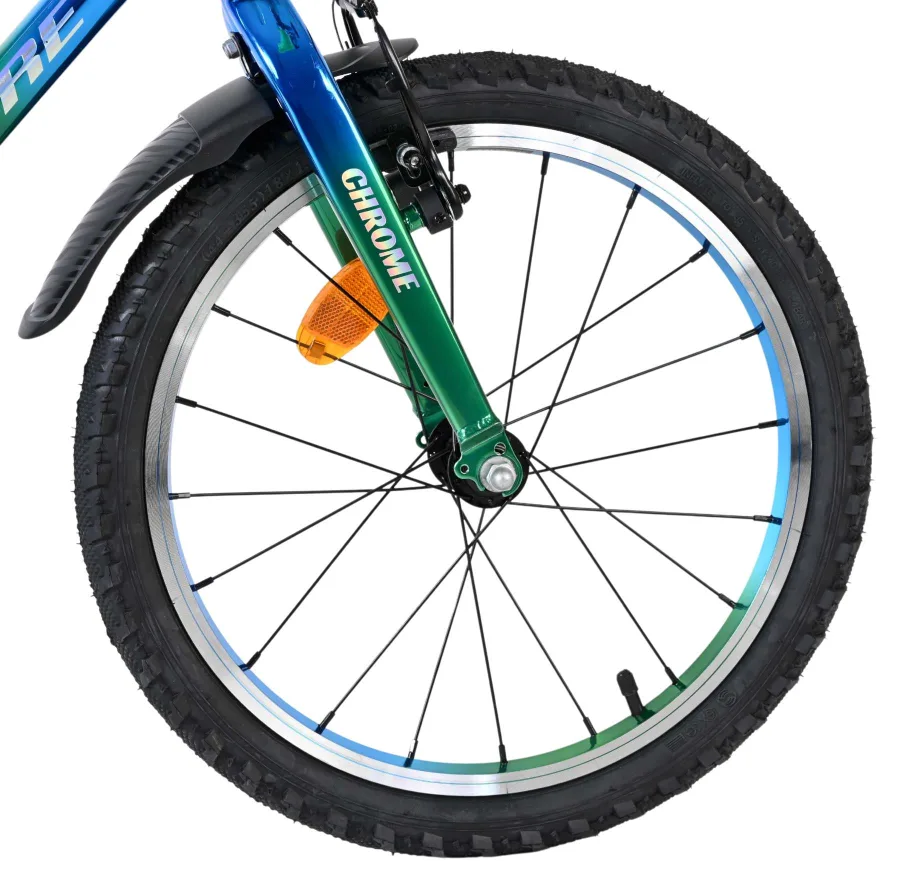 Volare Chrome Kinderfiets - Jongens - 18 inch - Blauw Groen- Twee handremmen — foto 4