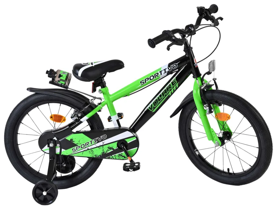 Volare Sportivo Kinderfiets – Jongens – 18 inch – Groen Zwart – Twee Handremmen — foto 10