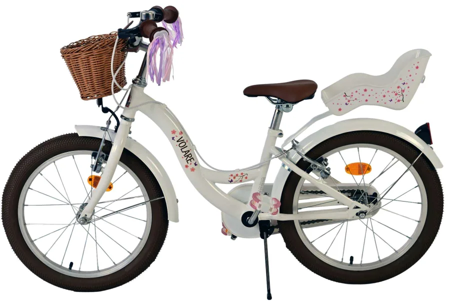 Volare Blossom Kinderfiets – Meisjes – 18 inch – Wit – Twee handremmen — foto 10