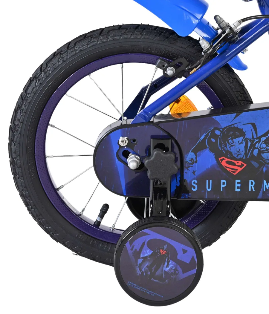 Superman Kinderfiets – Jongens – 14 inch – Blauw – Twee handremmen — foto 2
