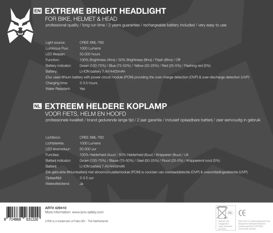 Koplamp High Power 1000 Lm — foto 4