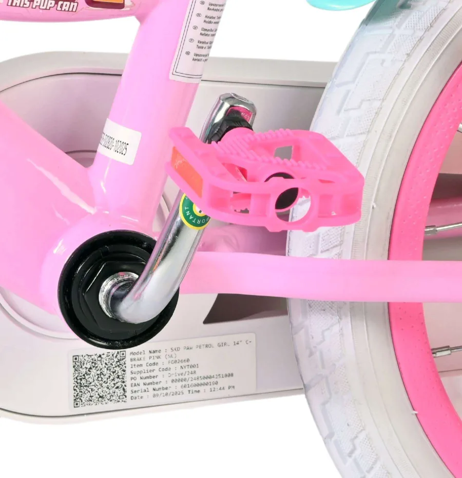 Paw Patrol Kinderfiets – Meisjes – 14 inch – Roze — foto 11