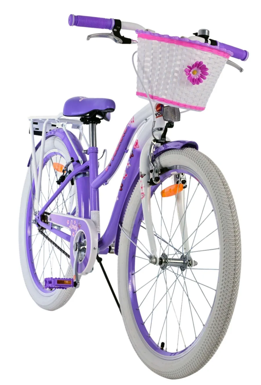 Volare Lovely Kinderfiets – Meisjes – 24 inch – Paars – Twee handremmen — foto 9