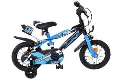 Volare Sportivo Kinderfiets – Jongens – 12 inch – Blauw Zwart – Twee Handremmen