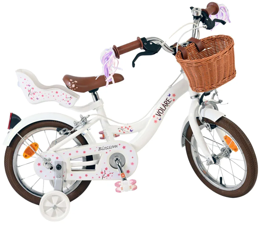 Volare Blossom Kinderfiets – Meisjes – 14 inch – Wit – Twee Handremmen — foto 12