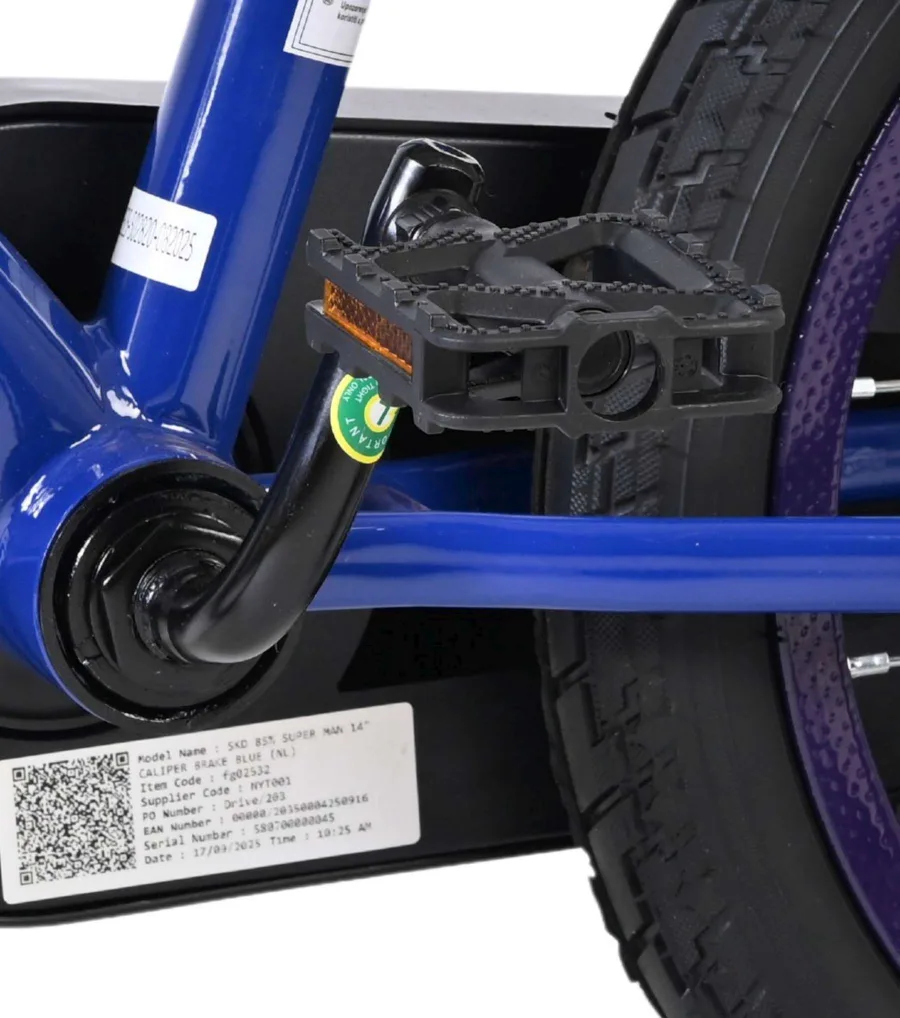 Superman Kinderfiets – Jongens – 14 inch – Blauw – Twee handremmen — foto 11